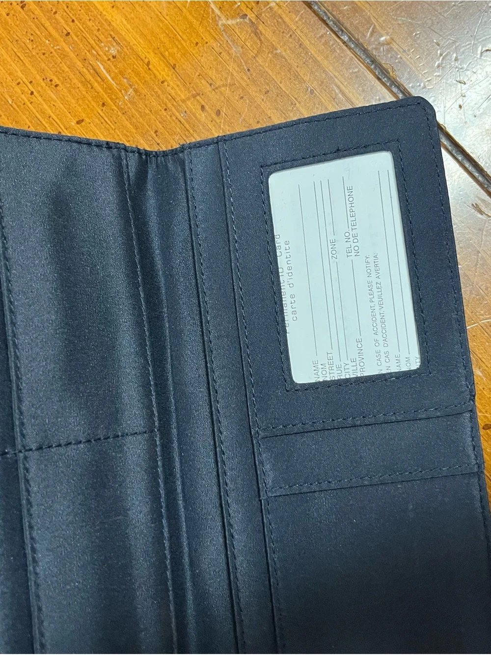 Minimalist Navy Blue Canvis Fabric Crossbody Trifold Wallet Clutch EUC